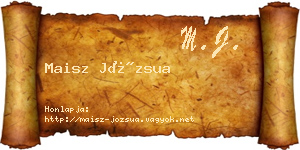 Maisz Józsua névjegykártya